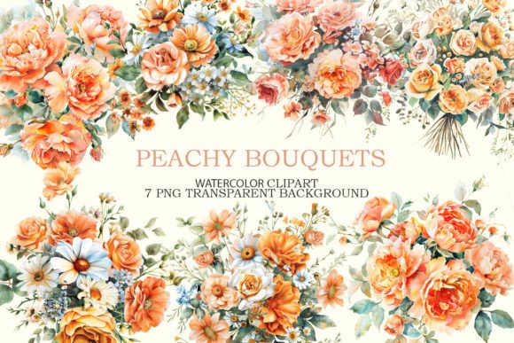 A Designer's Review: The Peachy Bouquet Watercolor Graphics