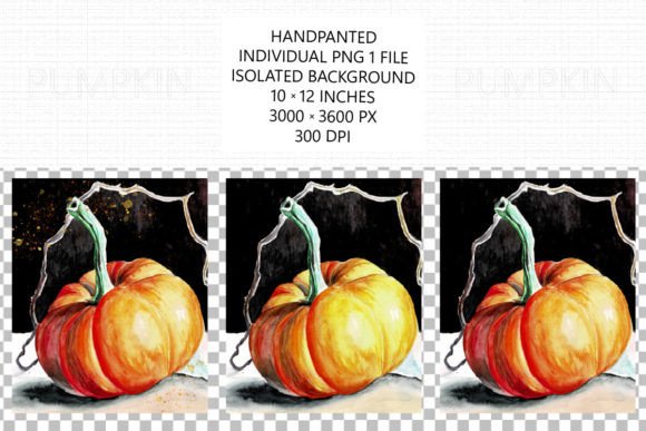 A Handcrafted Watercolor Pumpkin Illustration for Local Brand Graphics