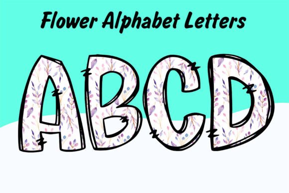 A Watercolor Alphabet for Spring-Themed Embroidery