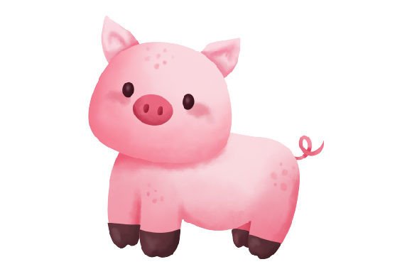 A Watercolor Pig Illustration Perfect for Crafts and Animal-themed Projects