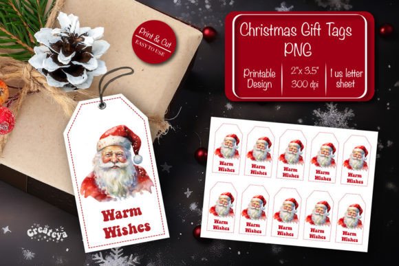 A Watercolor Santa Tag to Add Handmade Magic to Client Projects