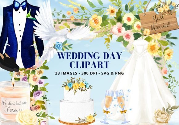 A Wedding Graphics Bundle for Crafts & Brand Design