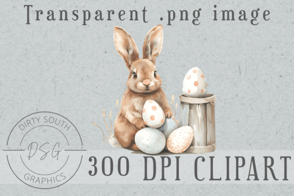 Bringing Spring to Branding with Watercolor Easter Bunny Eggs Graphics