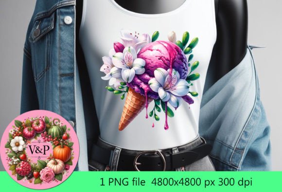 Evaluating Watercolor Summer Ice-cream Lily Graphics