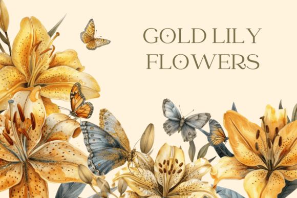 Golden Calla Lilies Graphics for Elegant Craft Projects