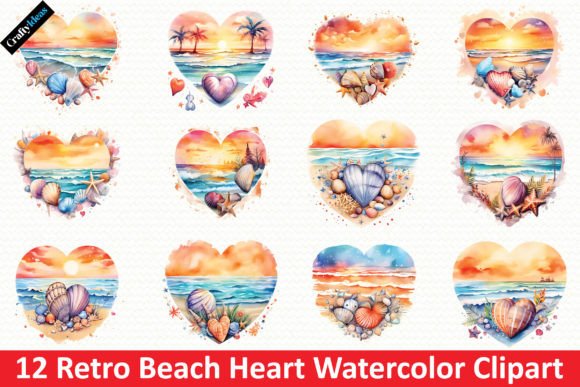 Is Retro Beach Heart Watercolor Clipart Good for My Product Graphics?
