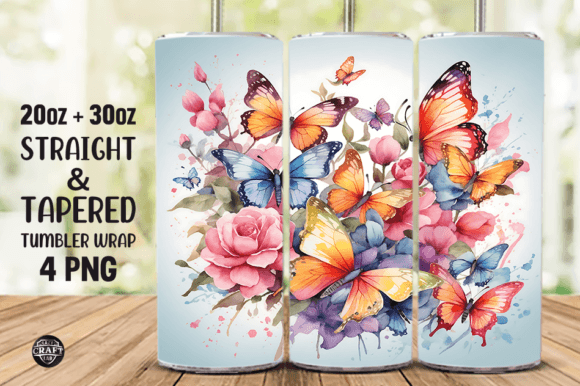 Watercolor Butterflies Graphics: A Brand Designer’s Review for Tumbler Wraps