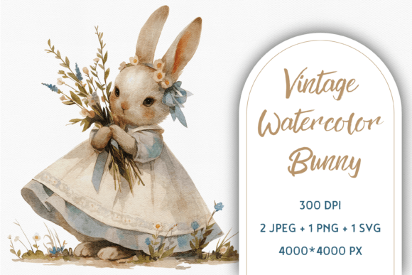 Watercolor Vintage Easter Bunny: A Designer's Review